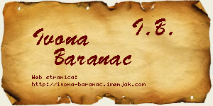 Ivona Baranac vizit kartica